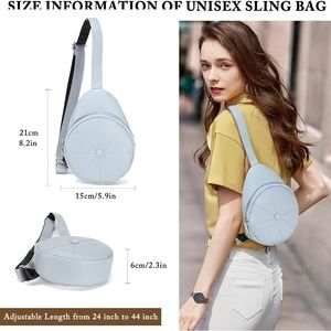 Women's Small FPU Leather Cute CrossBody Sling Bag with Adjustable Strap, Blue